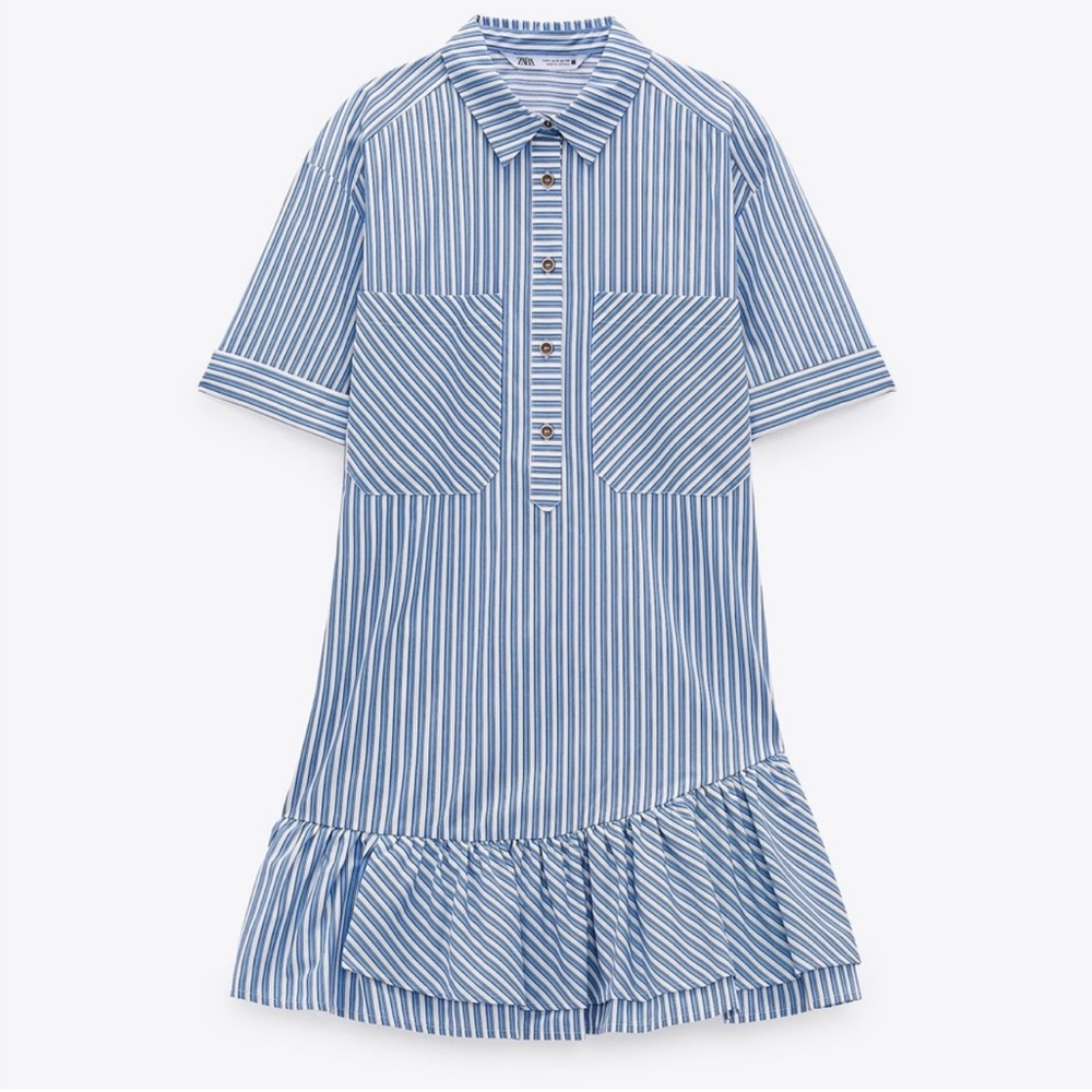 Zara blue and white striped mini dress